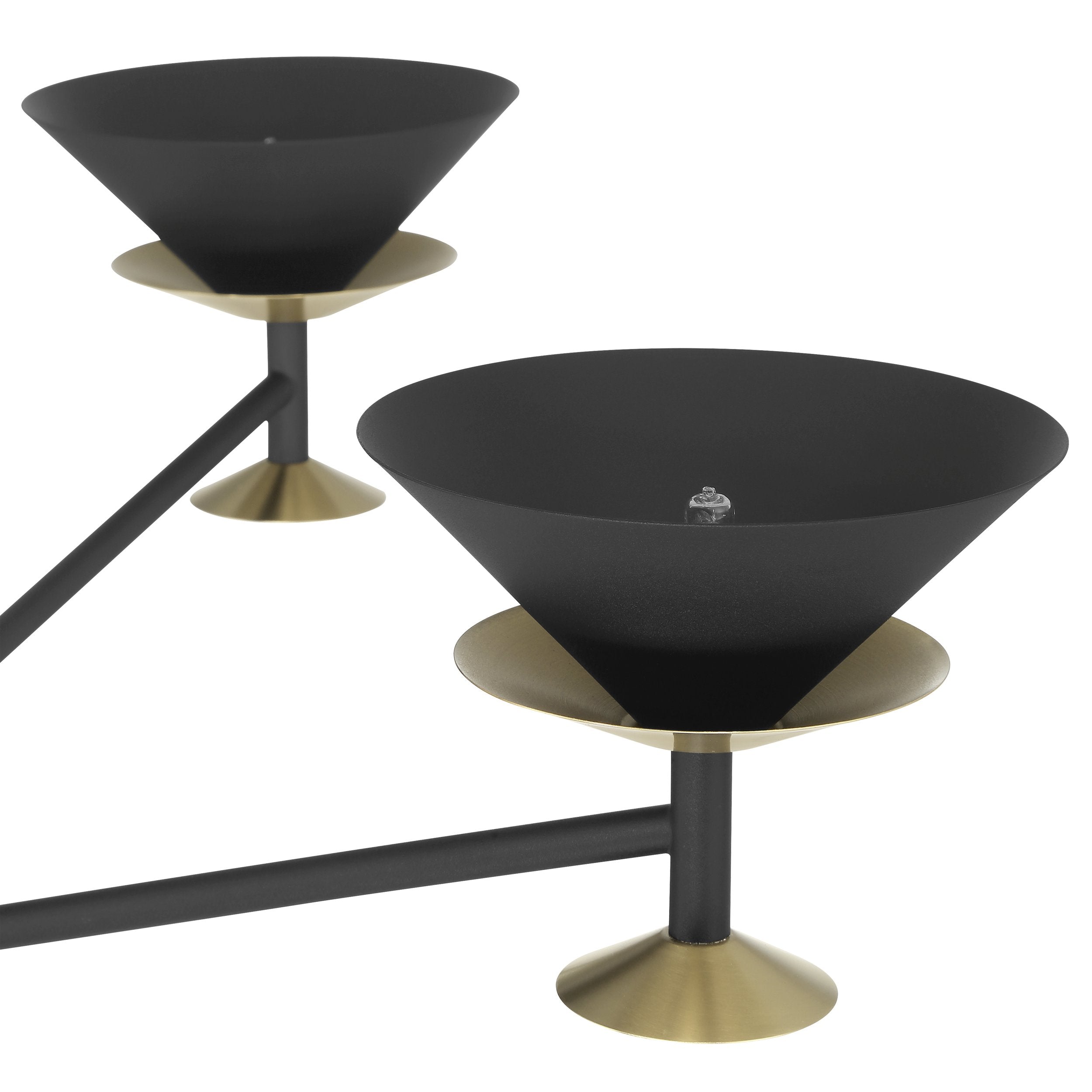 Tremolo 36-inch 4-light Textured Black and Champagne Gold Chandelier