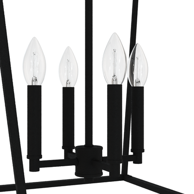 Laurel Ridge 18-inch 4-light Natural Black Iron Lantern Pendant