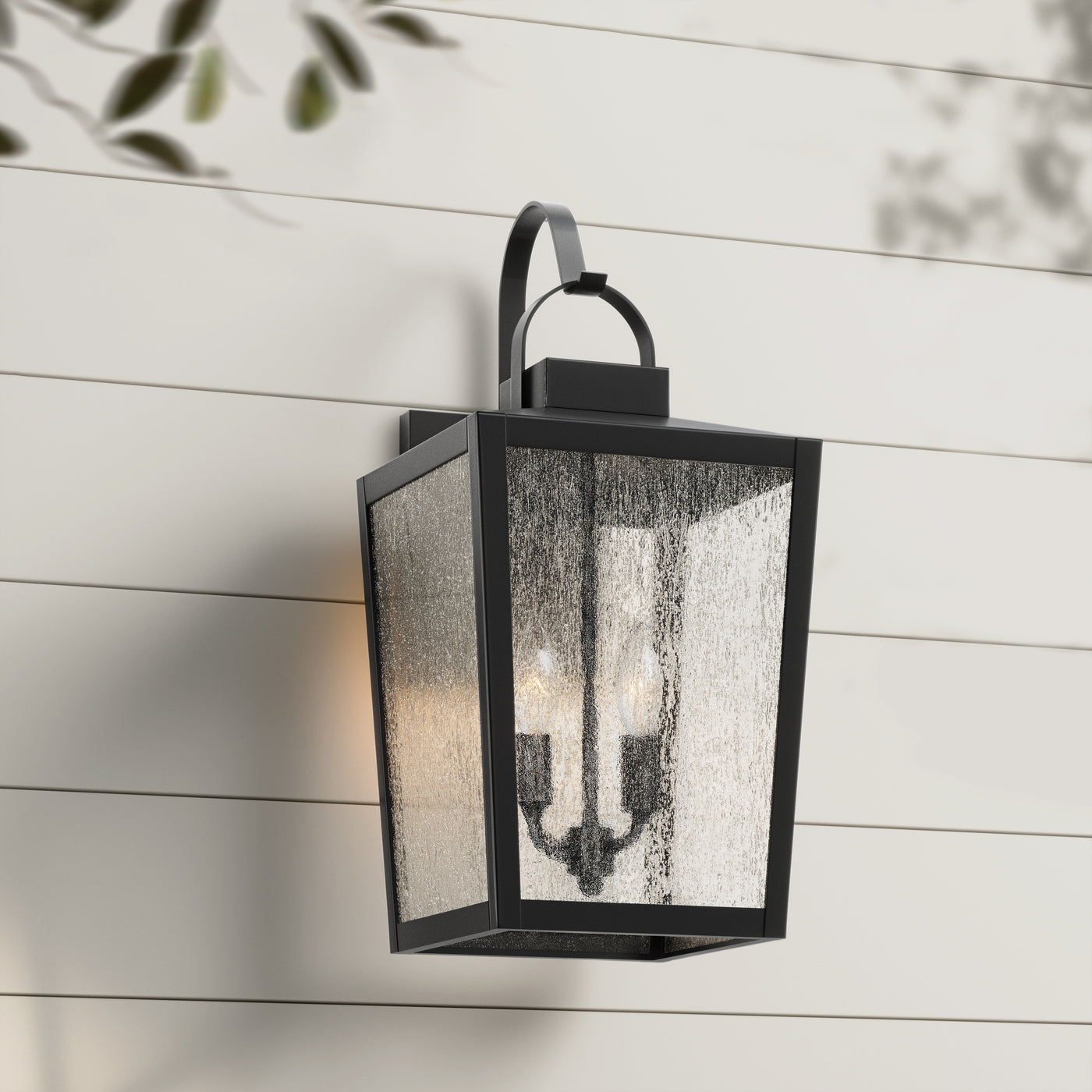 21.75-inch Devens Powder Coated Black 2-Light Outdoor Wall Sconce