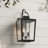 21.75-inch Devens Powder Coated Black 2-Light Outdoor Wall Sconce