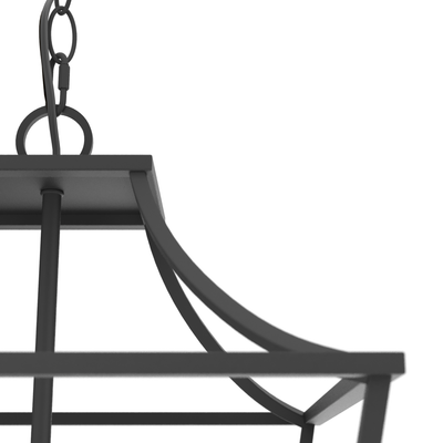 Laurel Ridge 15-inch 4-light Natural Black Iron Lantern Pendant