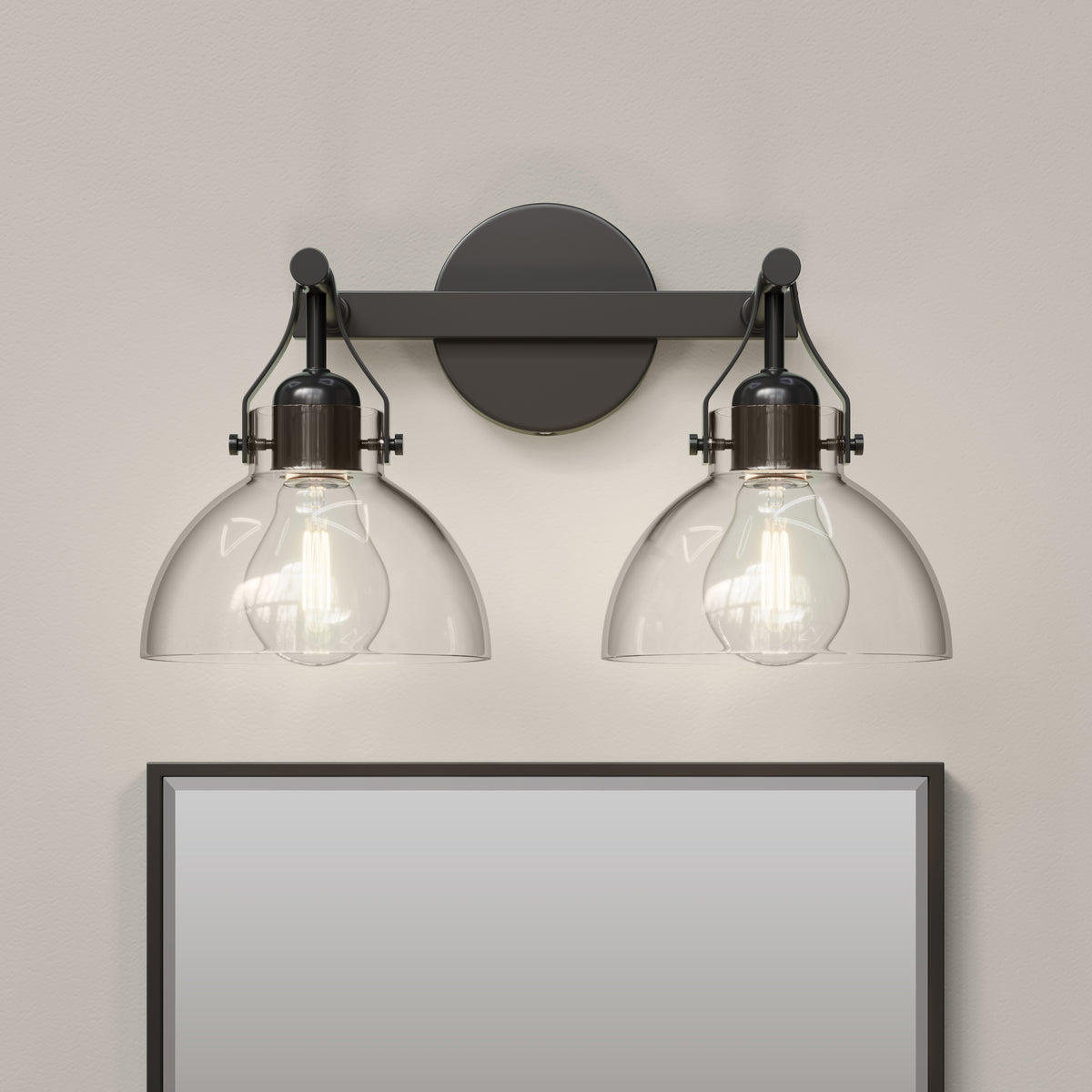 14.5''  Matte Black 2 Light Bath Vanity