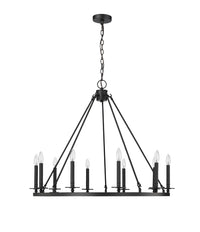 36-inch Florence Matte Black 10-Light Chandelier