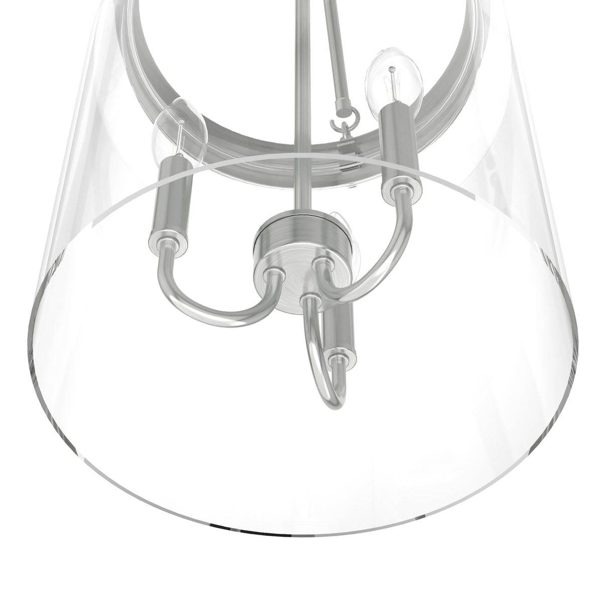 Devon Park 12-inch 3-light Brushed Nickel Lantern Pendant with Clear Glass