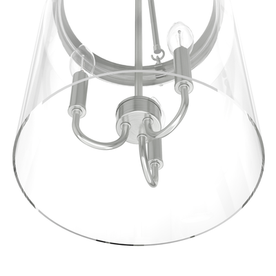 Devon Park 12-inch 3-light Brushed Nickel Lantern Pendant with Clear Glass