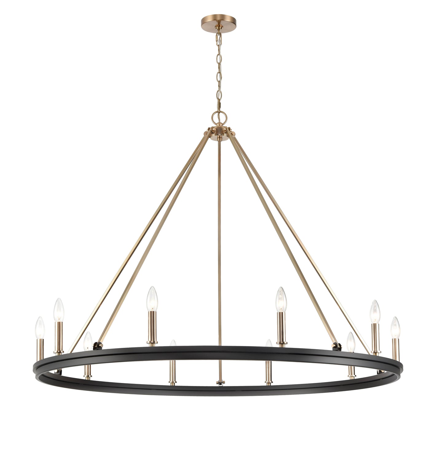 32'' Carruth Matte Black/Modern Gold 10 Light Chandelier