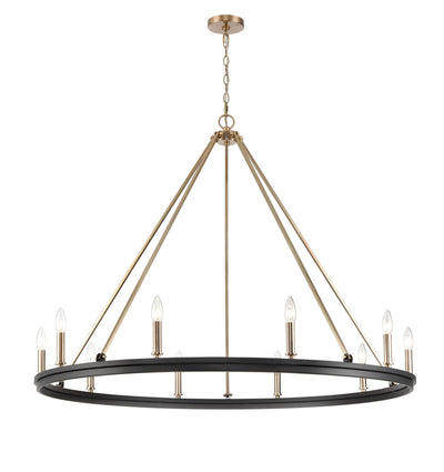 32'' Carruth Matte Black/Modern Gold 10 Light Chandelier