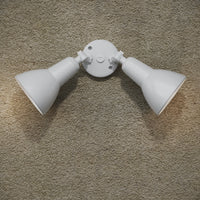 5.25''  Matte White 2 Light Flood Light