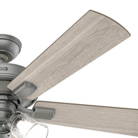 52 inch Crestfield Matte Silver Ceiling Fan with LED Light Kit and Handheld Remote