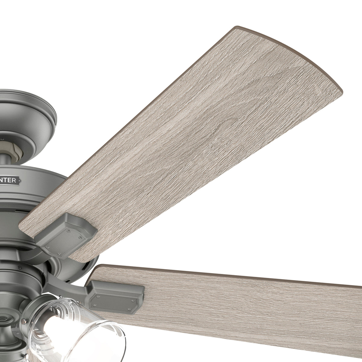 52 inch Crestfield Matte Silver Ceiling Fan with LED Light Kit and Handheld Remote