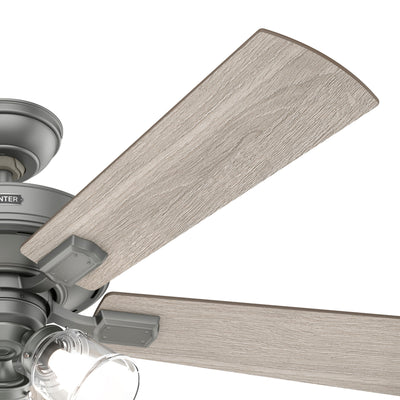 52 inch Crestfield Matte Silver Ceiling Fan with LED Light Kit and Handheld Remote