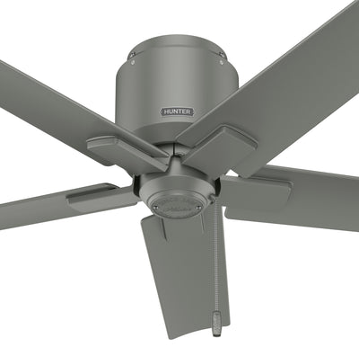 44 inch Terrace Cove Matte Silver Low Profile Damp Rated Ceiling Fan and Pull Chain