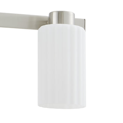 Bedminster 24-inch 3-light Brushed Nickel Vanity Light with Etched Opal Ribbed Glass Shades