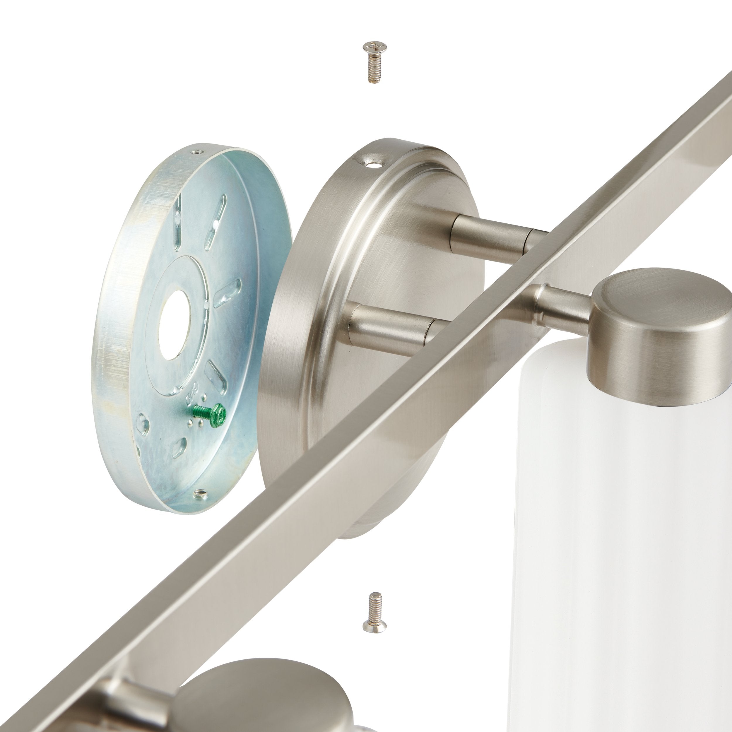 Bedminster 24-inch 3-light Brushed Nickel Vanity Light with Etched Opal Ribbed Glass Shades