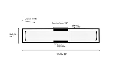 24'' Teylor Matte Black  Vanity Light