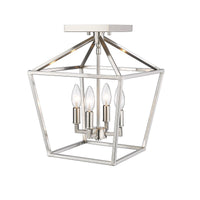 14.25'' Corona Satin Nickel 4 Light Semi-Flush Mount