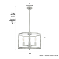 Astwood 18-inch 4-light Brushed Nickel Drum Chandelier