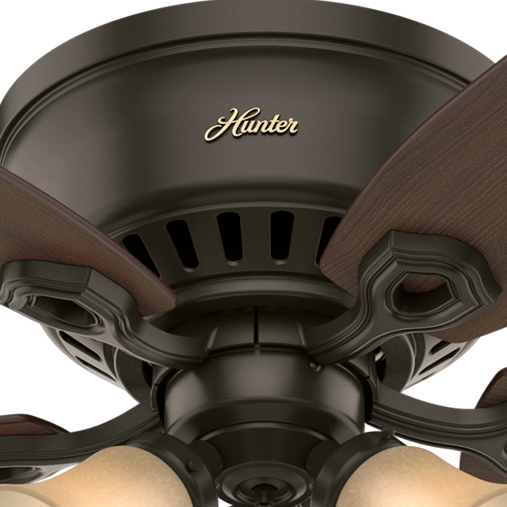 52 inch Builder New Bronze Low Profile Ceiling Fan with LED Light Kit and Pull Chain