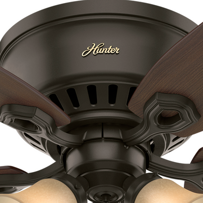 52 inch Builder New Bronze Low Profile Ceiling Fan with LED Light Kit and Pull Chain