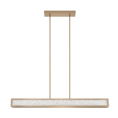 Courtney 48-inch Champagne Gold 5CCT LED Linear Chandelier with Clear Water Glass