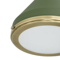 Doyle 13-inch 1-light Natural Brass Pendant Light with Matte Green Metal Shade