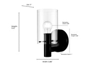 6'' Apolla Matte Black 1 Light Wall Sconce