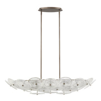 Avril 42-inch 8-light Forged Bronze Chandelier with Clear Starburst Glass Shade