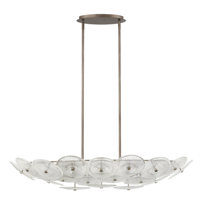 Avril 42-inch 8-light Forged Bronze Chandelier with Clear Starburst Glass Shade