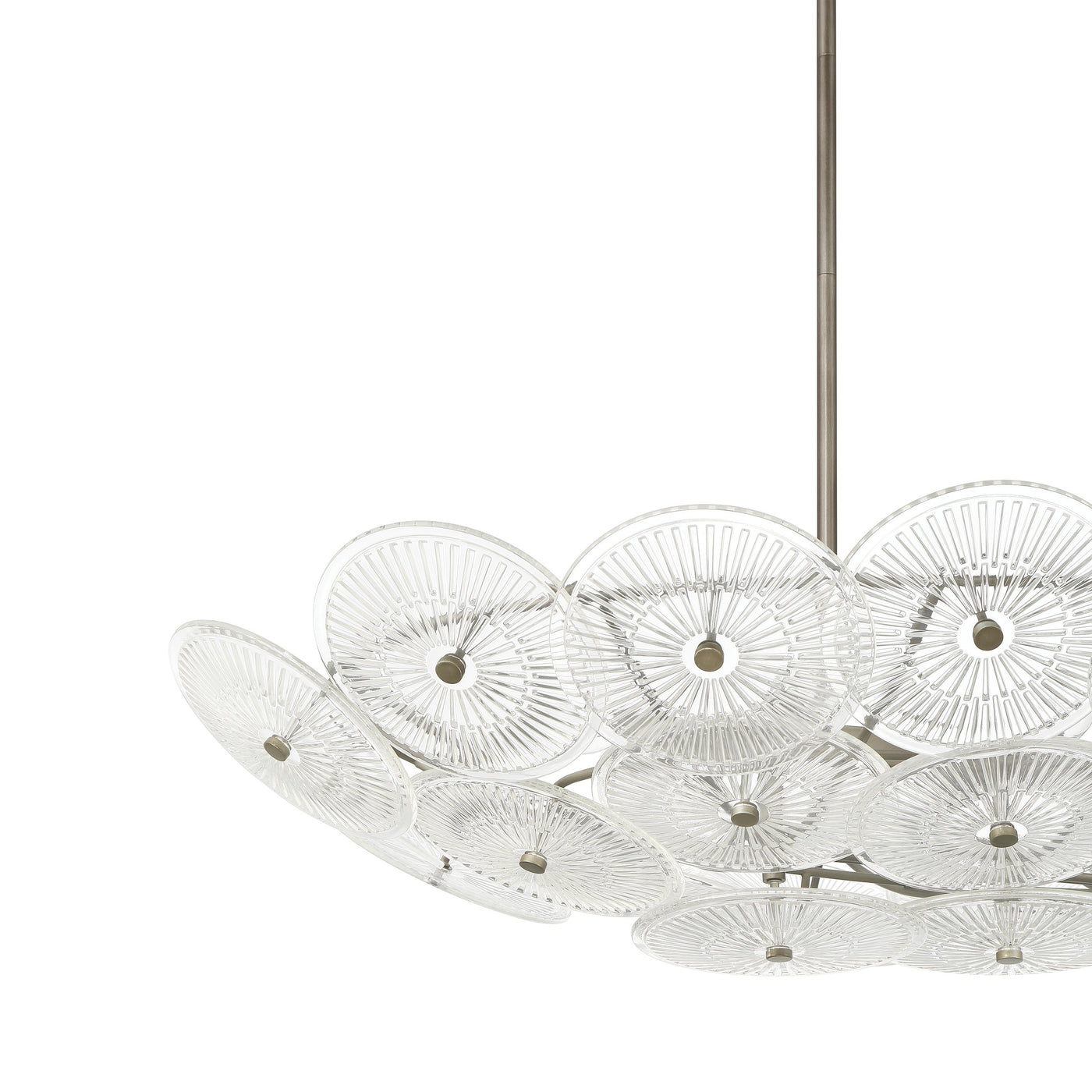 Avril 42-inch 8-light Forged Bronze Chandelier with Clear Starburst Glass Shade