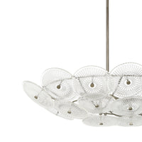 Avril 42-inch 8-light Forged Bronze Chandelier with Clear Starburst Glass Shade