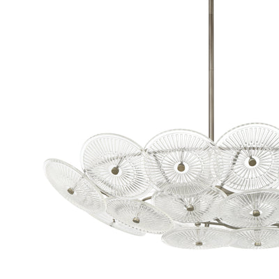 Avril 42-inch 8-light Forged Bronze Chandelier with Clear Starburst Glass Shade