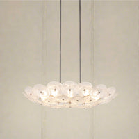 Avril 42-inch 8-light Forged Bronze Chandelier with Clear Starburst Glass Shade