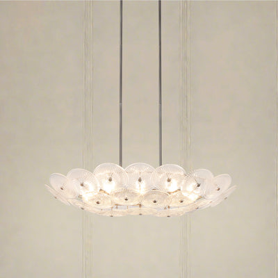 Avril 42-inch 8-light Forged Bronze Chandelier with Clear Starburst Glass Shade