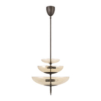 Fiorello 21-inch 6-light Forged Bronze Pendant Light with Smoked Amber Glass Shades