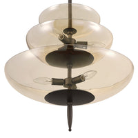 Fiorello 21-inch 6-light Forged Bronze Pendant Light with Smoked Amber Glass Shades