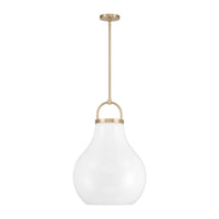 Mansfield 18-inch 1-light Champagne Gold Pendant Light with Opal Glass Shade