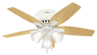 42 inch Newsome Fresh White Low Profile Ceiling Fan with LED Light Kit