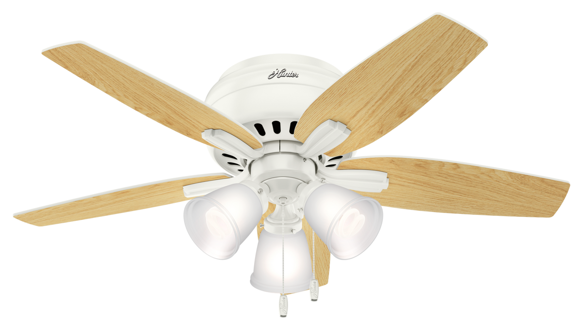 42 inch Newsome Fresh White Low Profile Ceiling Fan with LED Light Kit