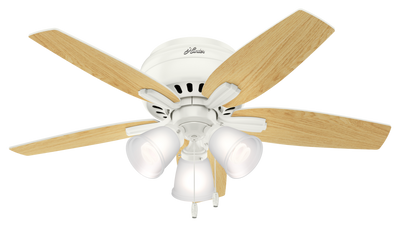 42 inch Newsome Fresh White Low Profile Ceiling Fan with LED Light Kit