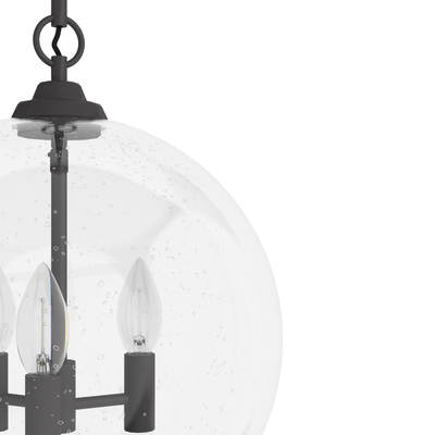 High Oaks 13.75-inch 3-light Noble Bronze Globe Pendant with Clear Seeded Glass