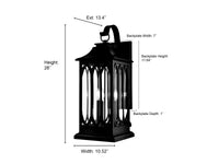 10.5'' Mallorey Powder Coated Black 3 Light Wall Sconce