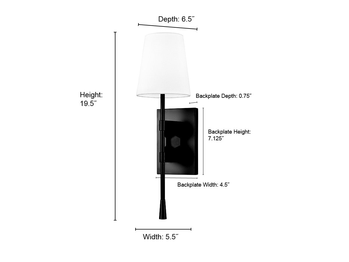 19.5-inch Brushed Nickel 1-Light Wall Sconce