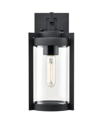 12.5-inch Ellway Textured Black 1-Light Outdoor Wall Sconce