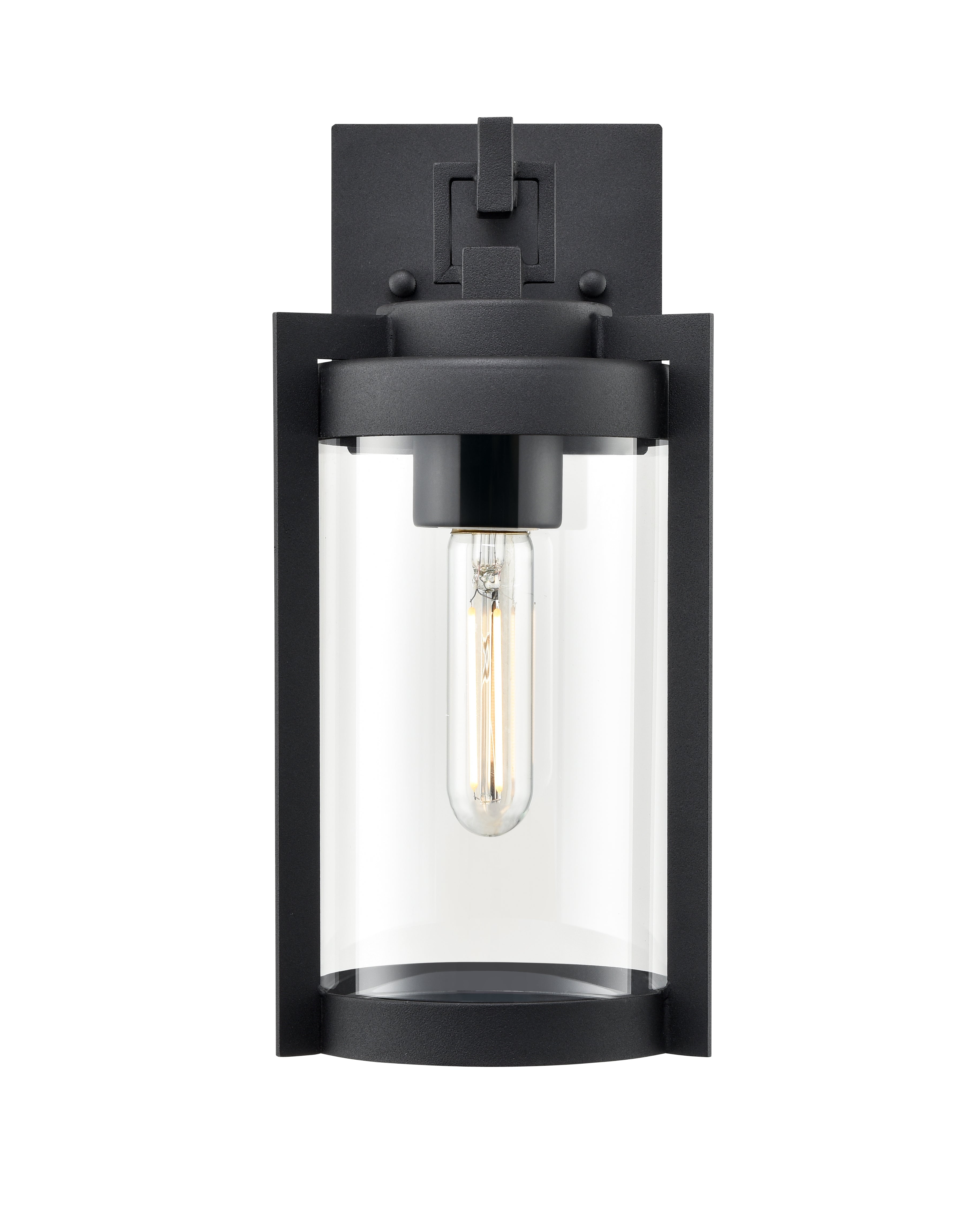 12.5-inch Ellway Textured Black 1-Light Outdoor Wall Sconce