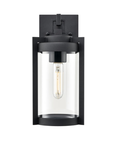 12.5-inch Ellway Textured Black 1-Light Outdoor Wall Sconce