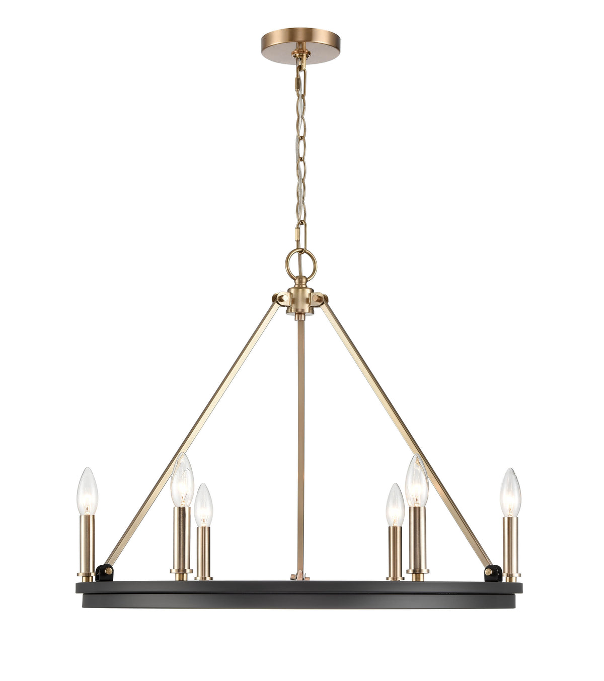 21'' Carruth Matte Black/Modern Gold 5 Light Chandelier