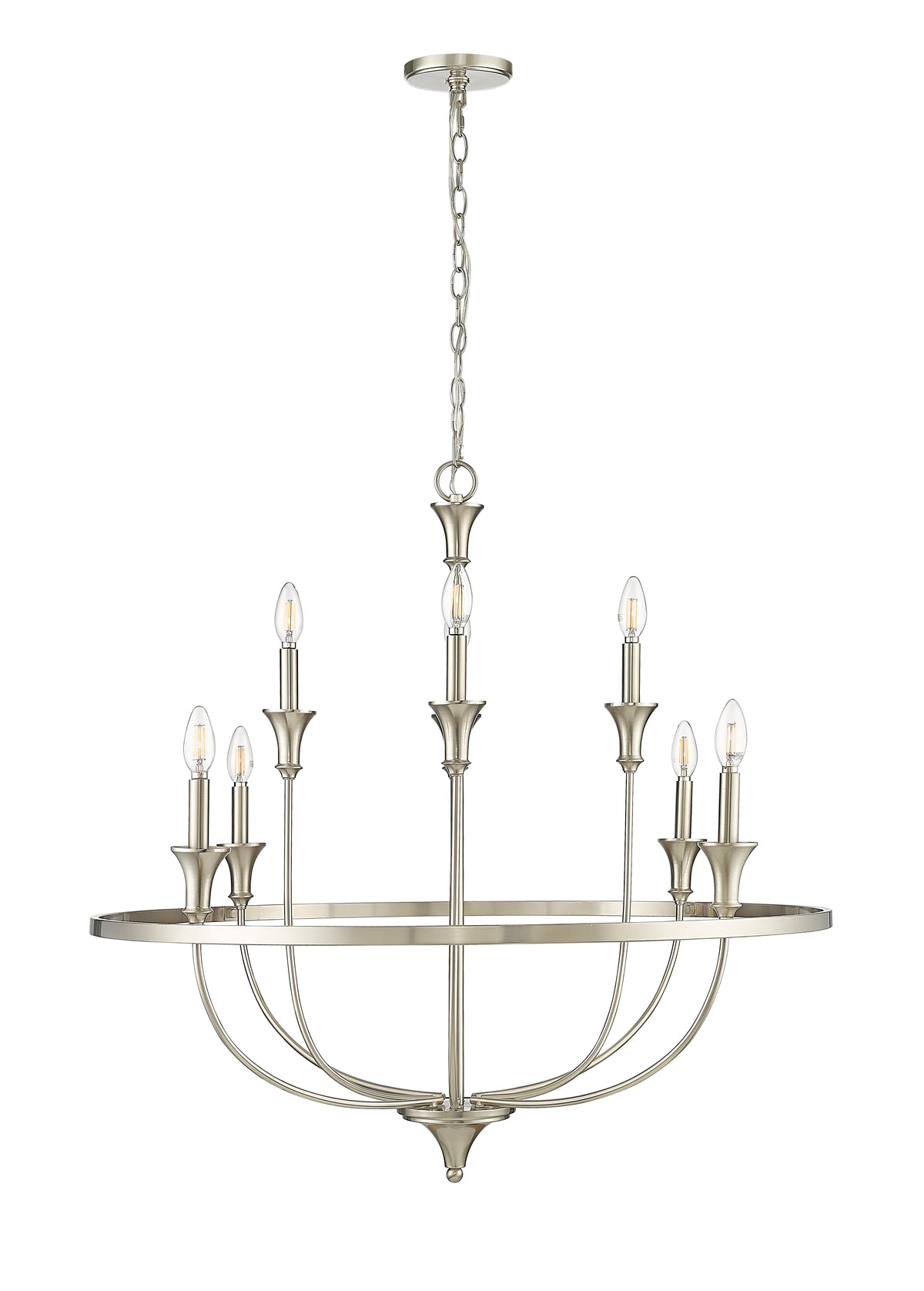 34'' Emery Brushed Nickel 8 Light Chandelier