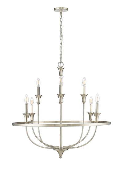 34'' Emery Brushed Nickel 8 Light Chandelier