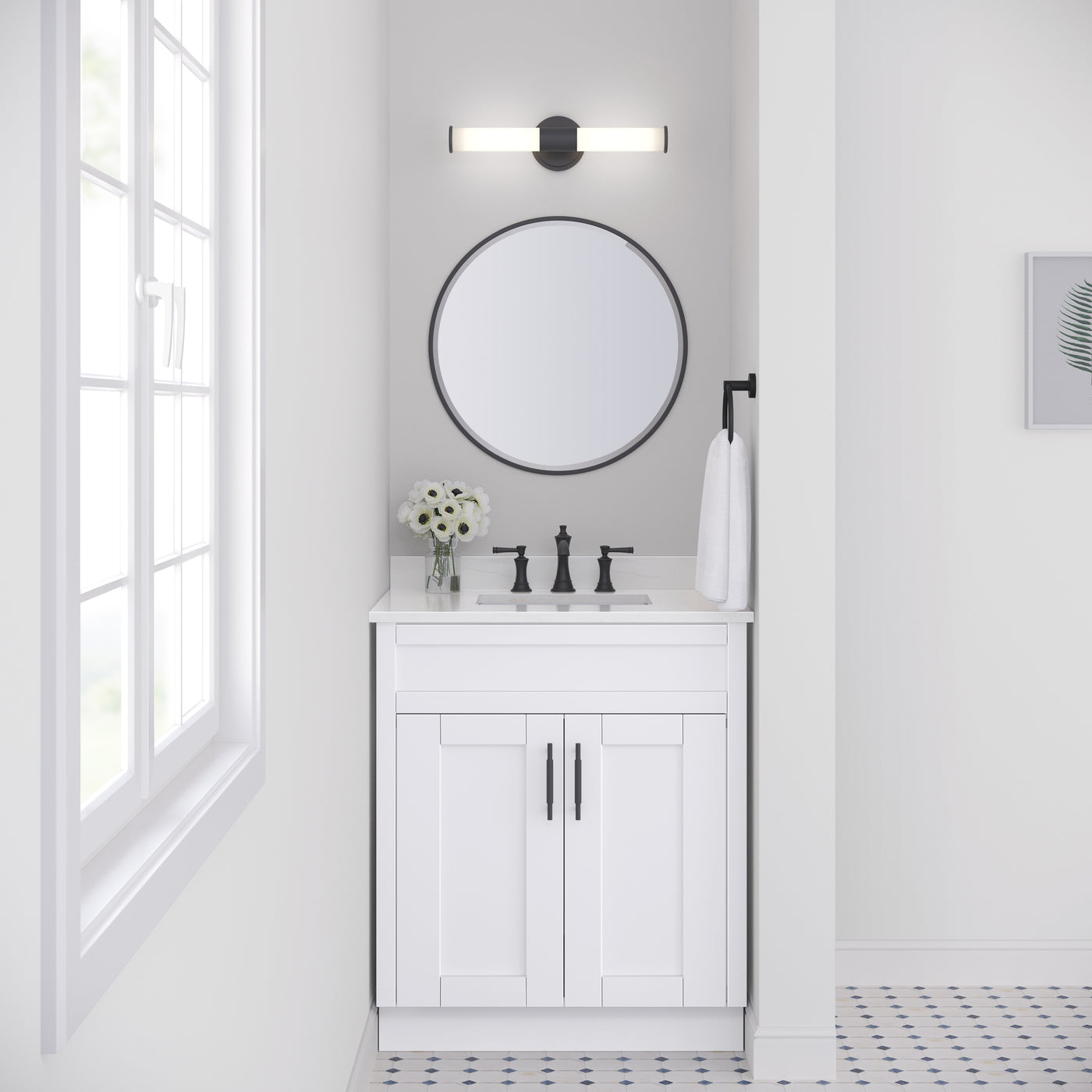 18'' Trumann Matte Black 1 Vanity Light