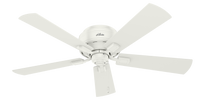 52 inch Crestfield Fresh White Low Profile Ceiling Fan with LED Light Kit and Pull Chain